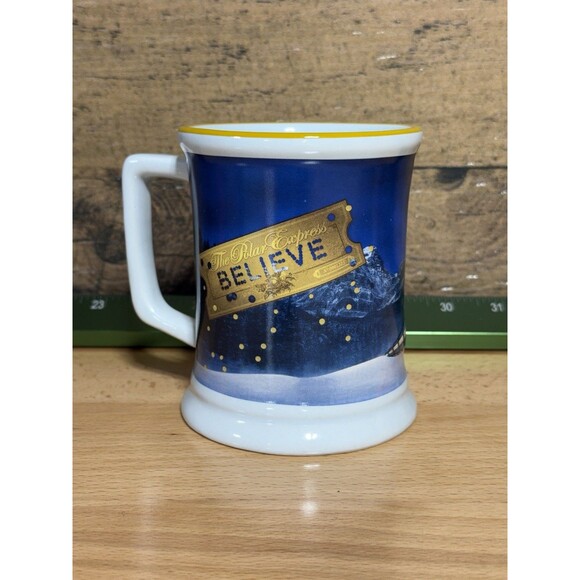 The Polar Express Believe Ticket 3D Train Hot Chocolate Coffee Tea Mug - Unused - Picture 3 of 10